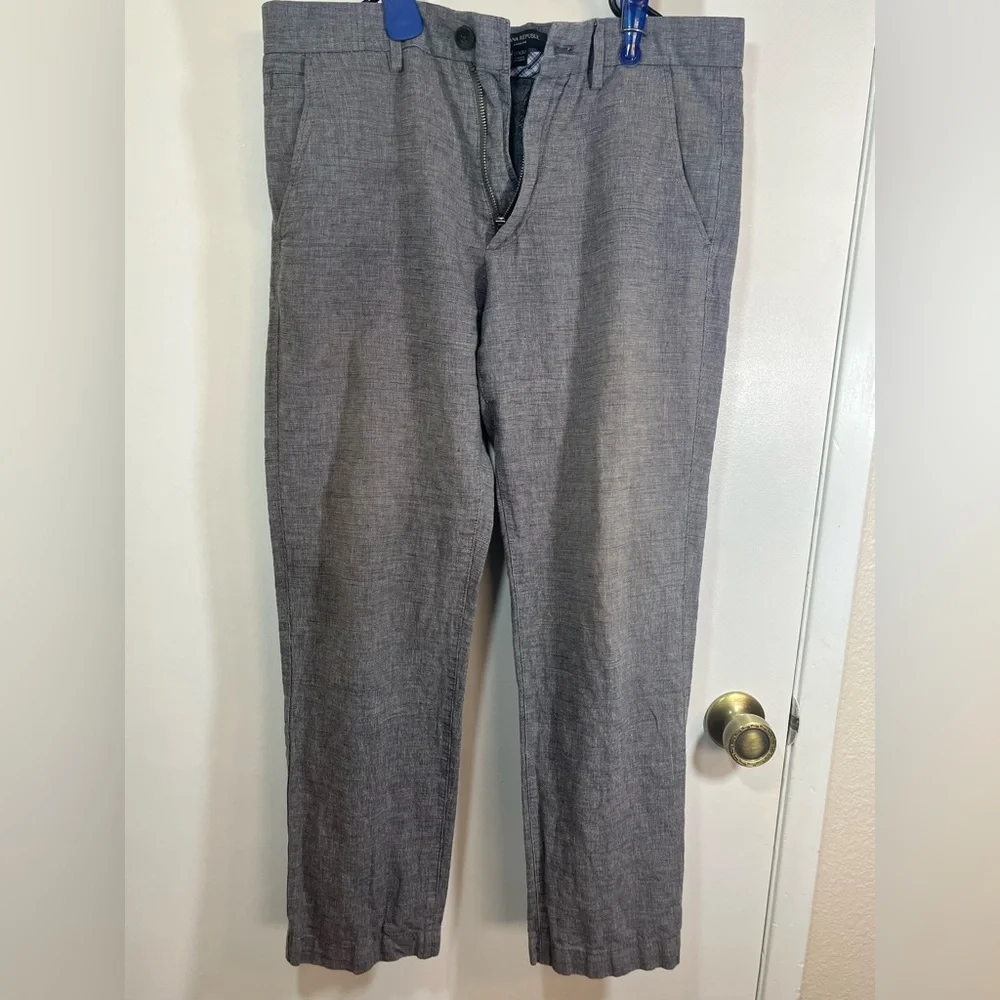 Banana Republic Blue and Gray Plaid Trousers